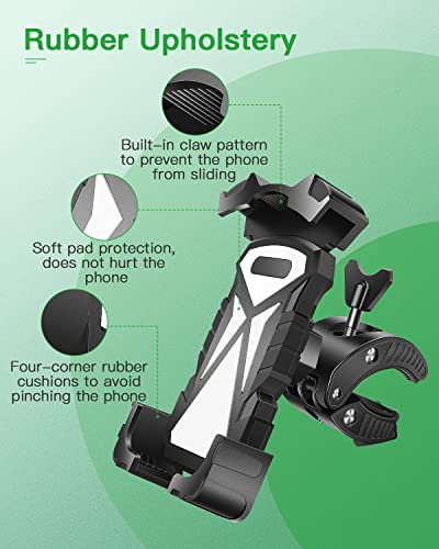 Universal Phone Holder Golf Cart, Phone Mount for Bike, Bicycle, Push Cart, Boat, Car, Stroller, Motorcycle, Fits Most Mobile Smartphones, Adjustable Handlebar Cell Phone Holder Shockproof - color: Grey
