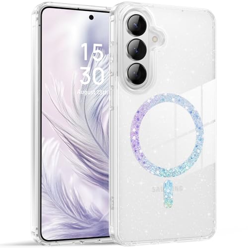 BENTOBEN Magnetic for Samsung Galaxy S26 Case 2026, Cute Clear Sparkly Glitter Anti-Yellowing Slim Bumper Compatible with Magsafe Shockproof Protective Transparent Phone Cover 6.3", Clear - color: Clear, size: for Galaxy S26 (6.3 inch)