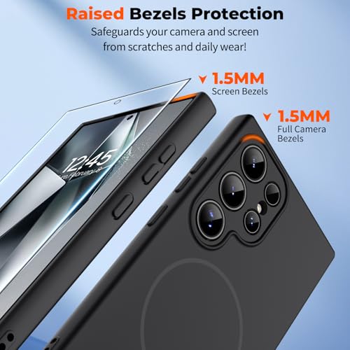 zapica Magnetic for Samsung Galaxy S24 Ultra Case, Midnight Black - color: Midnight Black, size: Samsung Galaxy S24 Ultra 6.8''