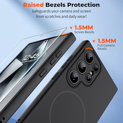 zapica Magnetic for Samsung Galaxy S24 Ultra Case, Midnight Black - color: Midnight Black, size: Samsung Galaxy S24 Ultra 6.8''