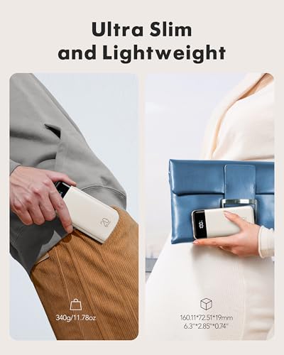 charmast Portable Charger Built-in Cables, 20000mAh Power Bank 6-Output | Travel Fast Charging Battery Pack for iPhone 17/16/15 Samsung Android, Flight-Approved, Multi-Device, USB-C & USB-A, LED % - color: Light Brown