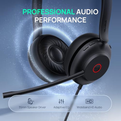 Yealink UH35 2nd Gen Wired Headset, USB-C/A,AI Noise Canceling Mic,HD Audio - color: UH35 2nd USB-C/A, size: Dual-Ear (UC)