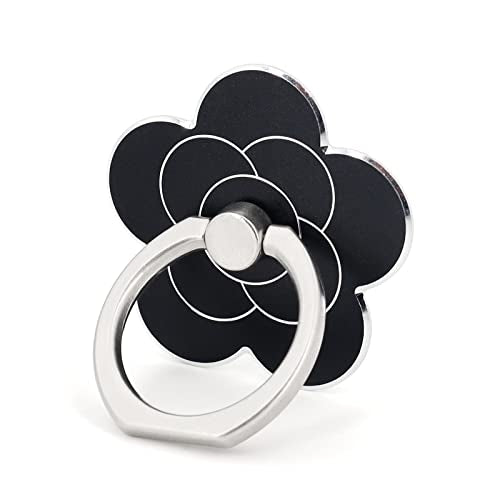 LaMignonne Cell Phone Ring Holder Flower Finger Ring Grip Stand 360° Rotation 180° Flip Universal Kickstand Compatible with All Smartphones (Dark) - color: Dark