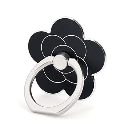 LaMignonne Cell Phone Ring Holder Flower Finger Ring Grip Stand 360° Rotation 180° Flip Universal Kickstand Compatible with All Smartphones (Dark) - color: Dark