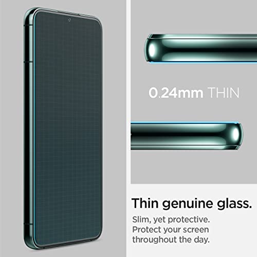 Spigen GlasTR EZ FIT Tempered Glass Screen Protector for Galaxy S22 Plus | 9H+ Tempered glass, Scratch resistance, Auto-align tray, Lab-tested 100% clarity, Original touch, Case-friendly, 2 Pack