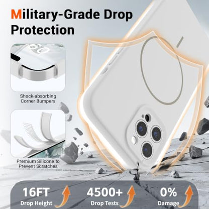SUPFINE Silicone & Magnetic for iPhone 12 Pro Max Case White - color: White, size: iPhone 12 Pro Max