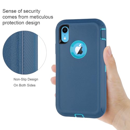 Co-Goldguard Case for iPhone XR Case 3-Layer Heavy Duty Bumper Cover Military Grade Drop Protection Shockproof Phone Case for iPhone XR 6.1 CyanGreen - color: CyanGreen
