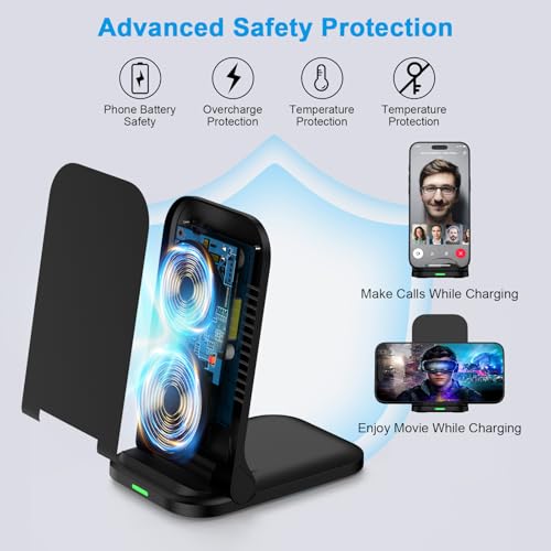 Foldable Wireless Charger Stand Fast Charging for Samsung Galaxy S26 Ultra - color: Black