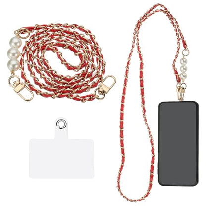 uxcell Phone Lanyard, Crossbody Cellphone Chain with Tether Tabs - color: Red