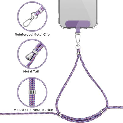 CACOE Phone Lanyard, Purple Blue, 2 Pcs - color: Purple Blue, size: 30"（Neck Strap×1）+8"（Wrist Strap×1）