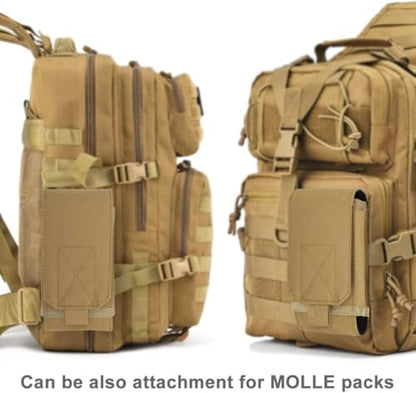 Urvoix MOLLE Cell Phone Pouch, Heavy Duty Tactical Belt Phone Holster | Phone Case Fits MOLLE Backpacks, Vests & Gear for Outdoor EDC, Nylon Phone Bag for iPhone 17 16 15 14 13 12 Pro Max, Khaki - color: Khaki