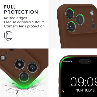 kwmobile Case Compatible with Apple iPhone 17 Pro Case - Protective Slim TPU Phone Cover - Soft Matte Finish - Chocolate - color: Chocolate, size: iPhone 17 Pro