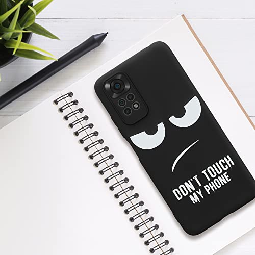 kwmobile TPU Silicone Case Compatible with Xiaomi Redmi Note 11 / Note 11S - Case Soft Cover - Don't Touch My Phone White/Black - size: Redmi Note 11 / Note 11S