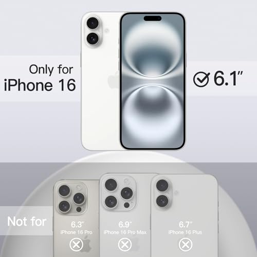 JETech Silicone Case for iPhone 16, White | Silky Soft Touch, Shockproof Protection, Scratch Resistant, Microfiber Lining - color: White, size: iPhone 16