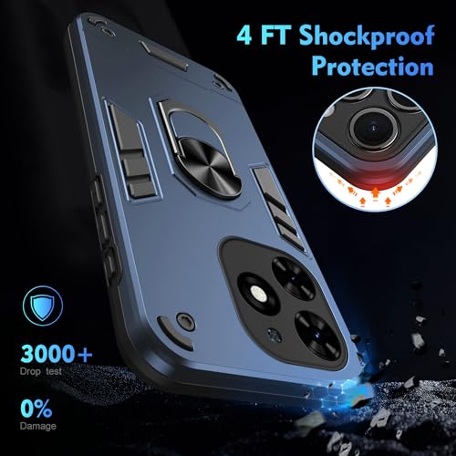 for Infinix Smart 8 X6525 Case,Compatible with Tecno Spark Go 2024 BG6 case Spark 20 KJ5/20C BG7 Case/Infinix Hot 40i X6528B Phone Case Cover Blue - color: HY-GZS-blue, size: Infinix Smart 8