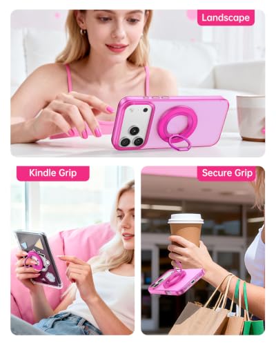 SYNCWIRE for MagSafe Phone Grip, Magnetic Phone Ring Holder - color: Hot Pink