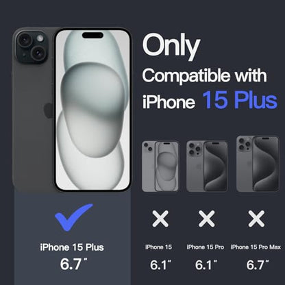 JETech Case for iPhone 15 Plus, Anti-Yellowing, Black | Shockproof Protection, Scratch Resistant Hard PC Back, Durable Transparent TPU Bumper - color: Black, size: iPhone 15 Plus