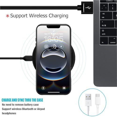 Battery Case for iPhone 16e, 10000mAh High Capacity Portable Charger Case, Rechargeable Smart Battery Pack Compatible with iPhone 16e 6.1 inch Charging, Support Wireless & Carplay - Black - size: iPhone 16e (6.1 inch)