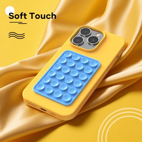 Silicone Phone Sticky Grip, Suction Phone Case Mount for iPhone and Android, Hands-Free Sticky Cell Phone Grip, Mobile Fidget Mirror Holder for Selfies and Videos - color: Sky Whisper（Light blue）