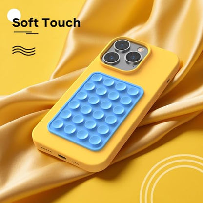 Silicone Phone Sticky Grip, Suction Phone Case Mount for iPhone and Android, Hands-Free Sticky Cell Phone Grip, Mobile Fidget Mirror Holder for Selfies and Videos - color: Sky Whisper（Light blue）