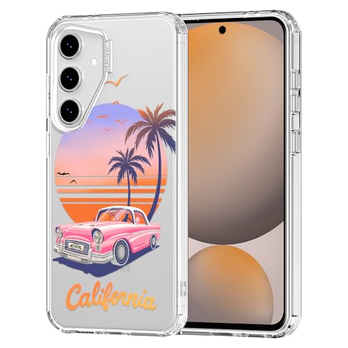 MOSNOVO for Samsung Galaxy S24 FE Case, Shockproof Military-Grade Protection 6.6ft Drop Tested, Clear Phone Case for Galaxy S24 FE, Cali Cruise Design - color: Clear - Cali Cruise, size: Samsung Galaxy S24 FE