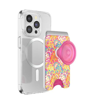 PopSockets Phone Wallet for MagSafe with Grip- Paisley Gaudy - color: Paisley Gaudy, style: MagSafe