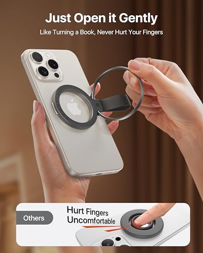 andobil [2026 Unrivaled Stability] Magnetic Phone Grip Holder for MagSafe - color: Space Grey