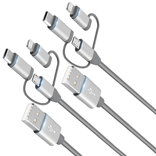 MFi Certified 3 in 1 Multi Charging Cable, 2Pack - size: 2 Pack,3.4ft