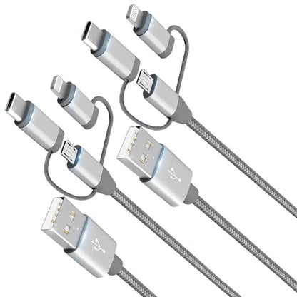 MFi Certified 3 in 1 Multi Charging Cable, 2Pack - size: 2 Pack,3.4ft