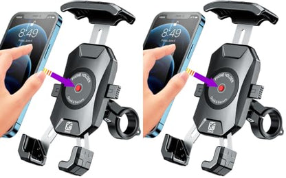 BRCOVAN Bike Motorcycle Phone Mount Holder, 1s Locking (Pack of 2) - size: 4'' - 7'' (Pack of 2)