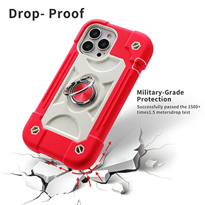 MARKILL Compatible with iPhone 13 Pro Max Case 6.7 Inch with Ring Stand, Heavy-Duty Military Grade Shockproof Phone Kids Cover for iPhone 13 Pro Max Hot Pink - color: Hot Pink, size: iPhone 13 Pro Max 6.7"