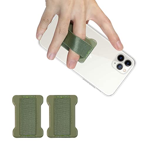 Universal Phone Grip for Smartphones - Phone Holder for Hand for Back of Phone - Wireless Charging Compatible (Green) - 2Pack - color: Green