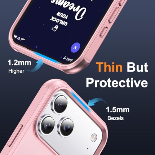 SKYLMW Compatible with iPhone 17 Pro Case with Stand,Rose Gold - color: Rose Gold, size: iPhone 17 Pro