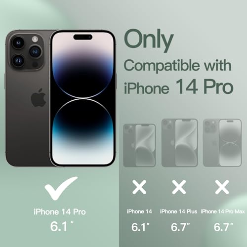 JETech Silicone Case for iPhone 14 Pro, Midnight Green | Silky Soft Touch, Shockproof Protection, Scratch Resistant, Microfiber Lining - color: Midnight Green, size: iPhone 14 Pro