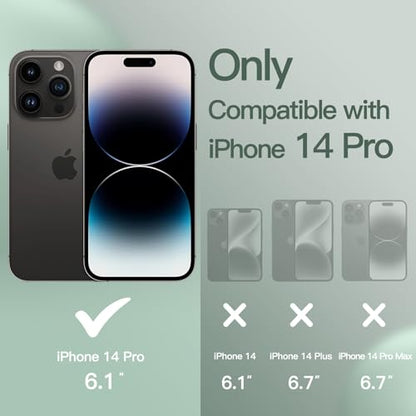 JETech Silicone Case for iPhone 14 Pro, Midnight Green | Silky Soft Touch, Shockproof Protection, Scratch Resistant, Microfiber Lining - color: Midnight Green, size: iPhone 14 Pro