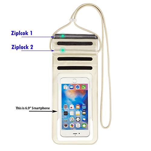 Waterproof Phone Pouch,IPX8 Waterproof Phone Case Bag Holder Dry Pouch for iPhone 13 Pro Max/13 Pro/13/12/12 Pro Max/11/11 Pro Max/Xs Max/XR to 6.9" for Kayaking Swimming Beach(Gold) - color: Gold to 6.9"