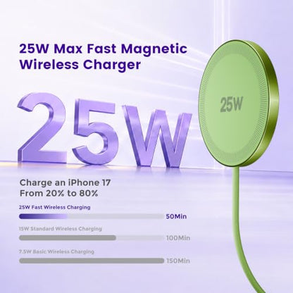 MagSafe 25W Wireless Charger for Apple Magnetic Fast Charging Pad - color: Light Green