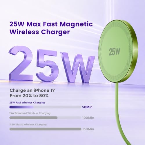 MagSafe 25W Wireless Charger for Apple Magnetic Fast Charging Pad - color: Light Green