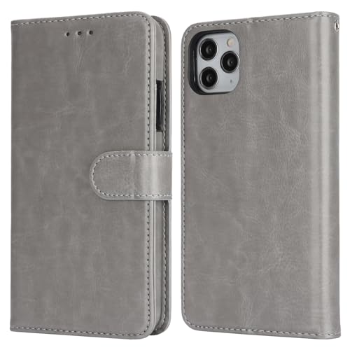 Bocasal Detachable Wallet Case Card Holder for iPhone 11 Pro Max Grey - color: Gray