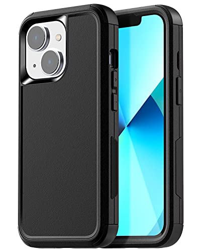 AICase Rugged Case for iPhone 13,Heavy Duty 3-Layer Pocket-Friendly Durable Military Grade Protection Shockproof/Drop Proof Protective Cover for iPhone 13 6.1 inch_1 Black - color: Black