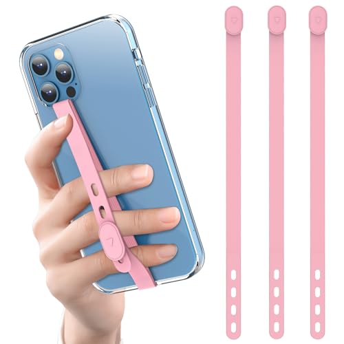 (3 Pack) NTidea Finger Phone Grip, Adjustable Silicone Cellphone Strap for Phone Case as Phone Loop Holder for iPhone Case & Samsung Phone, Pink - color: Pink