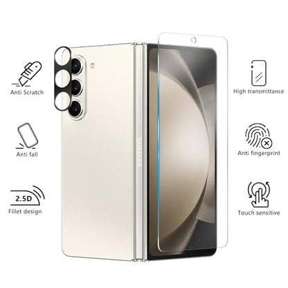 For Samsung Galaxy Z Fold 5, 2 Inner Films, 2 Cover Glass, 2 Lens Guards - size: 6.20 inch