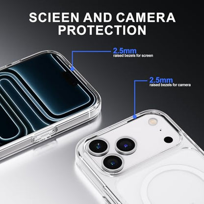 PAUL B for 2025 iPhone 17 Pro Max Case (Compatible with MagSafe) Military Grade Drop Protection(Drop Tested up to 13FT) Anti Yellowing|Magnetic Rugged Shockproof Phone Cover (Clear, iPhone 17 Pro Max) - color: Clear, size: iPhone 17 Pro Max