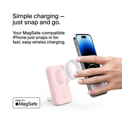 Belkin 5000mAh 7.5W MagSafe Power Bank with Kickstand - color: Pink