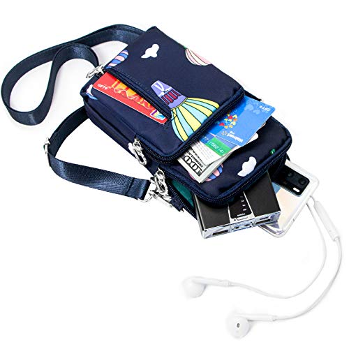 BIAOTIE Lightweight Small Crossbody bags Cell Phone Purses Travel Pouch Shoulder Bag for Women - color: Black Balloon