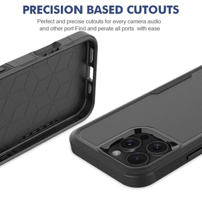 Heavy‑Duty Rugged Anti‑Drop Shockproof Protective Phone Case for iPhone 16 Pro Max, Durable Protective Shell, Black - color: Black, size: iPhone 16 Pro Max