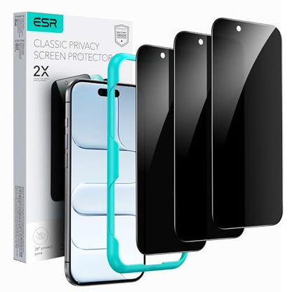ESR 3 Pack for iPhone 16 Pro Max Privacy Screen Protector, Align Frame