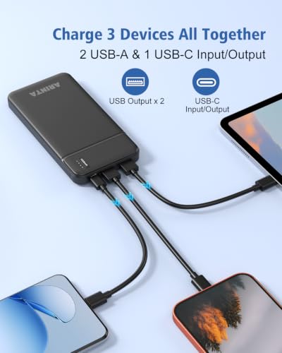 5V 2.4A Battery Pack 10000mAh for Heated Vest, Jacket, Stadium Seats, Chair, Power Bank Portable Charger for USB Devices, Heated Clothing, Heated Blanket, Sleeping Bag, Heated Coat. (Black) - color: Black