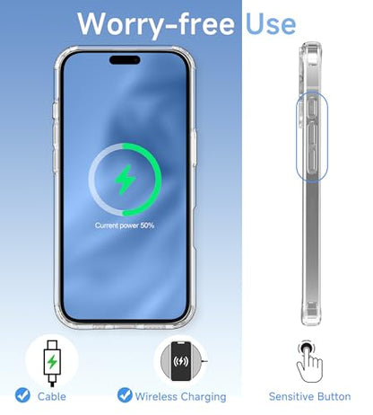 USLAI Case for iPhone 17 Pro, Anti-Yellowing, Crystal Clear Back, Shockproof & Military‑Grade Drop Protection - Transparent - color: Clear, size: iPhone 17 Pro