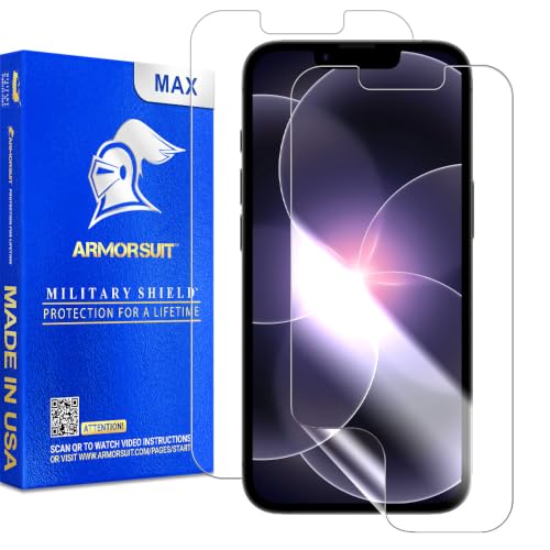 ArmorSuit 2 Pack for iPhone 17e, 16e, iPhone 14, 13, 13 Pro (6.1-Inch) Screen Protector Max Coverage MilitaryShield HD Clear Film - Made in the USA